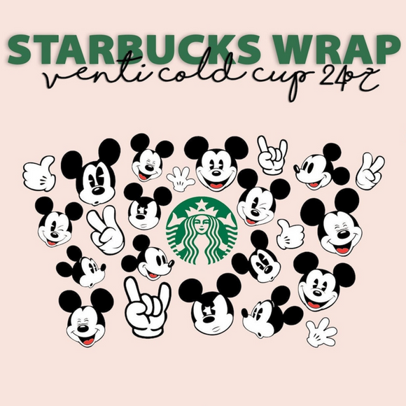 Vintage Mickey Starbucks Cup Wrap